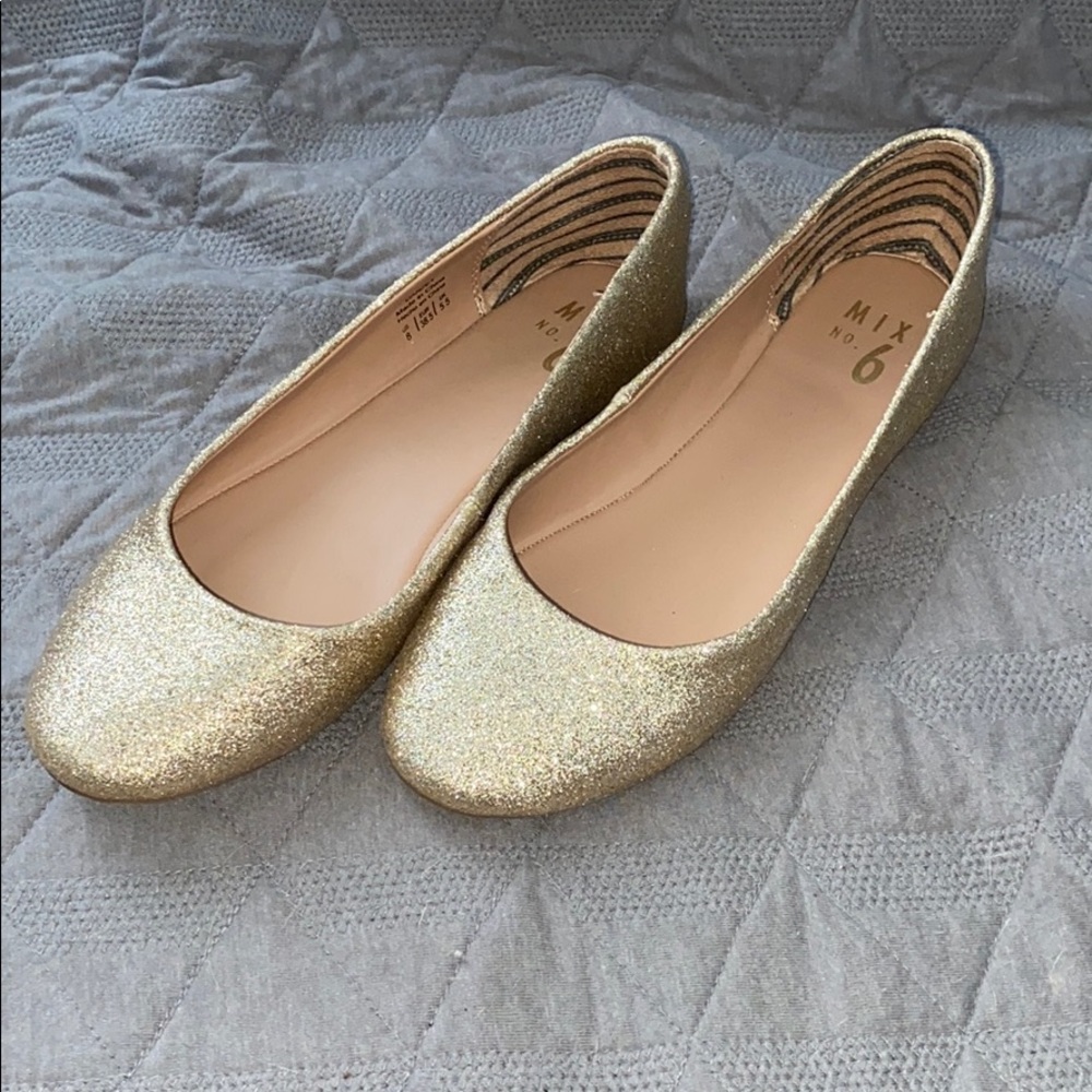 Gold Glitter Flats